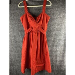 New Directions Womens Sz 14 Red Sleeveless V Neck Fit & Flare Dress